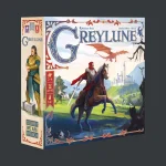 Boîte de Greylune, édition Sorry We Are French : un cavalier masqué au galop devant un château, un dragon rouge dans le ciel
